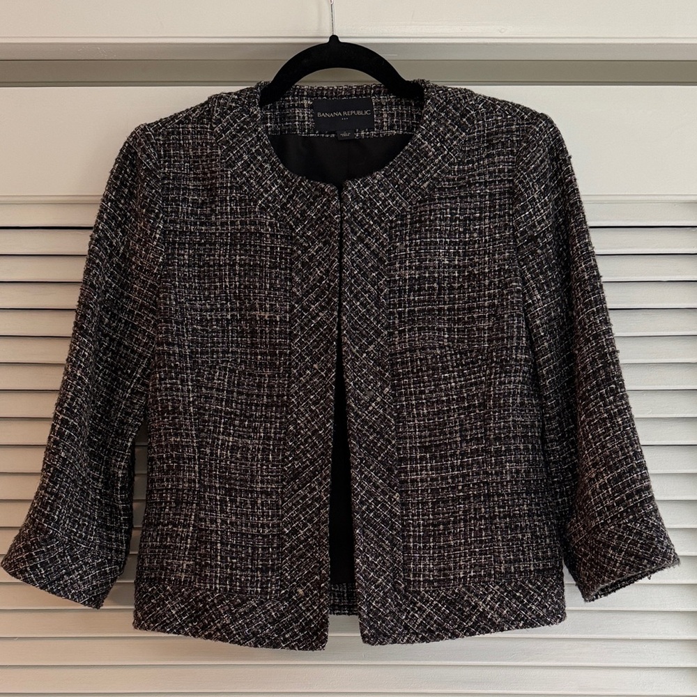Banana Republic Black Label Women's Black Tweed Jacket